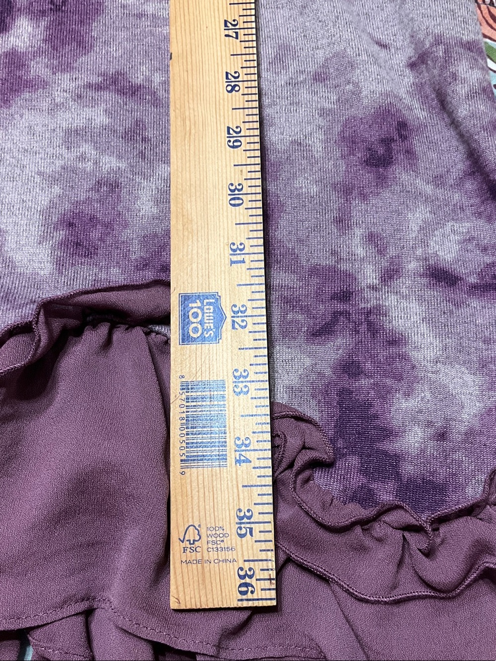 LOGO by Lori Goldstein Purple Tie-Dye Ruffle-Hem Dress - Picture 9 of 10